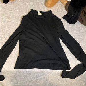 Long sleeve, crop top, black